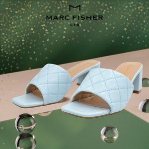 MARC FISHER - Light Blue Quilted Slides - size 7.5